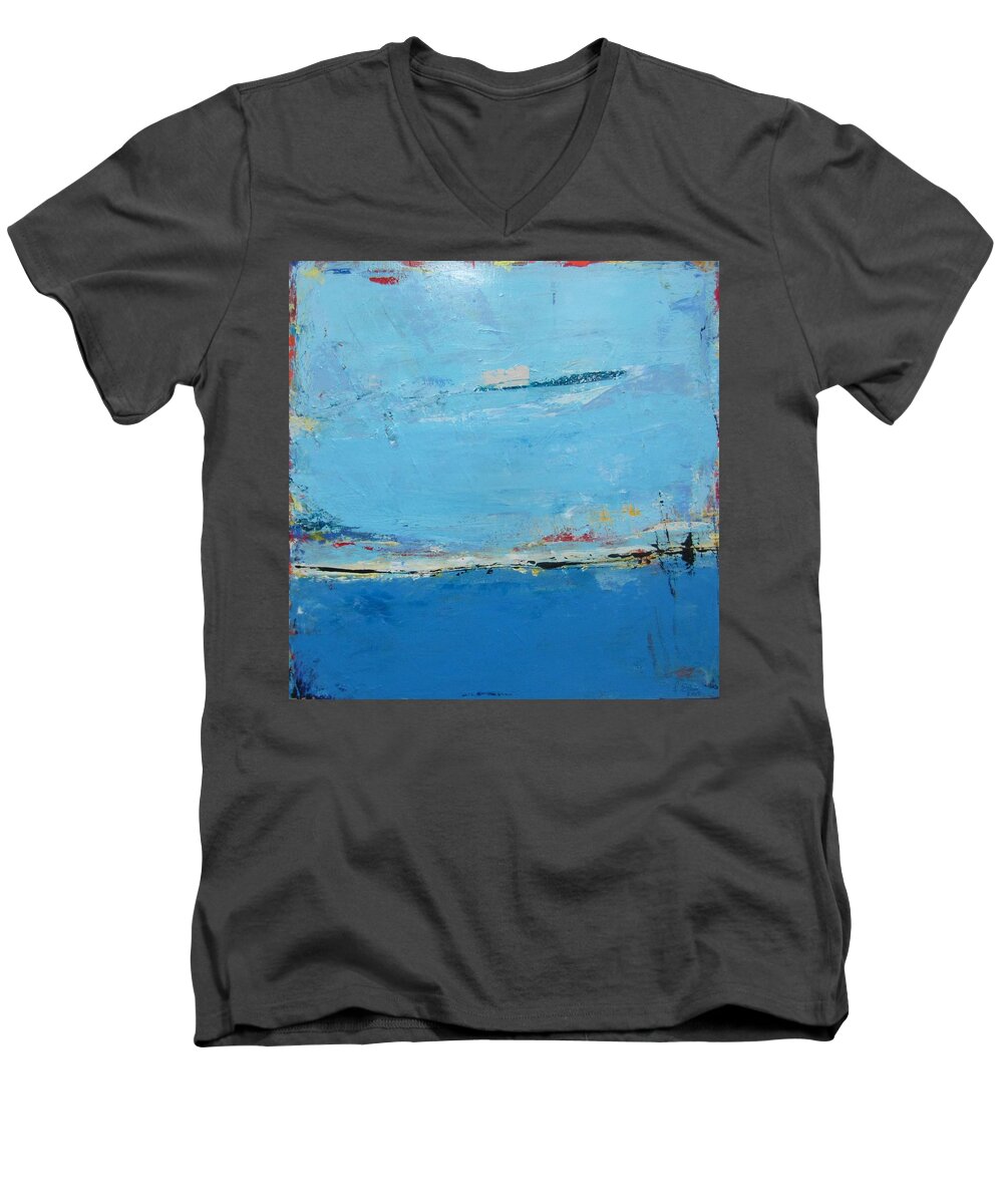 Art Men's V-Neck T-Shirt featuring the painting Marcher vers moi by Francine Ethier