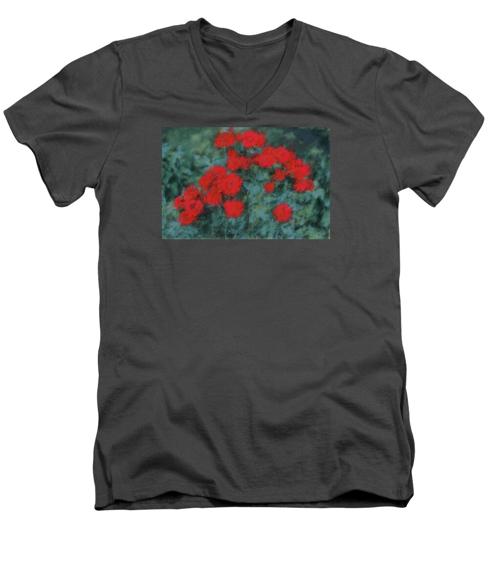 Most Beautiful Red Roses Men's V-Neck T-Shirt featuring the photograph Marilyn's Red Roses by The Art Of Marilyn Ridoutt-Greene