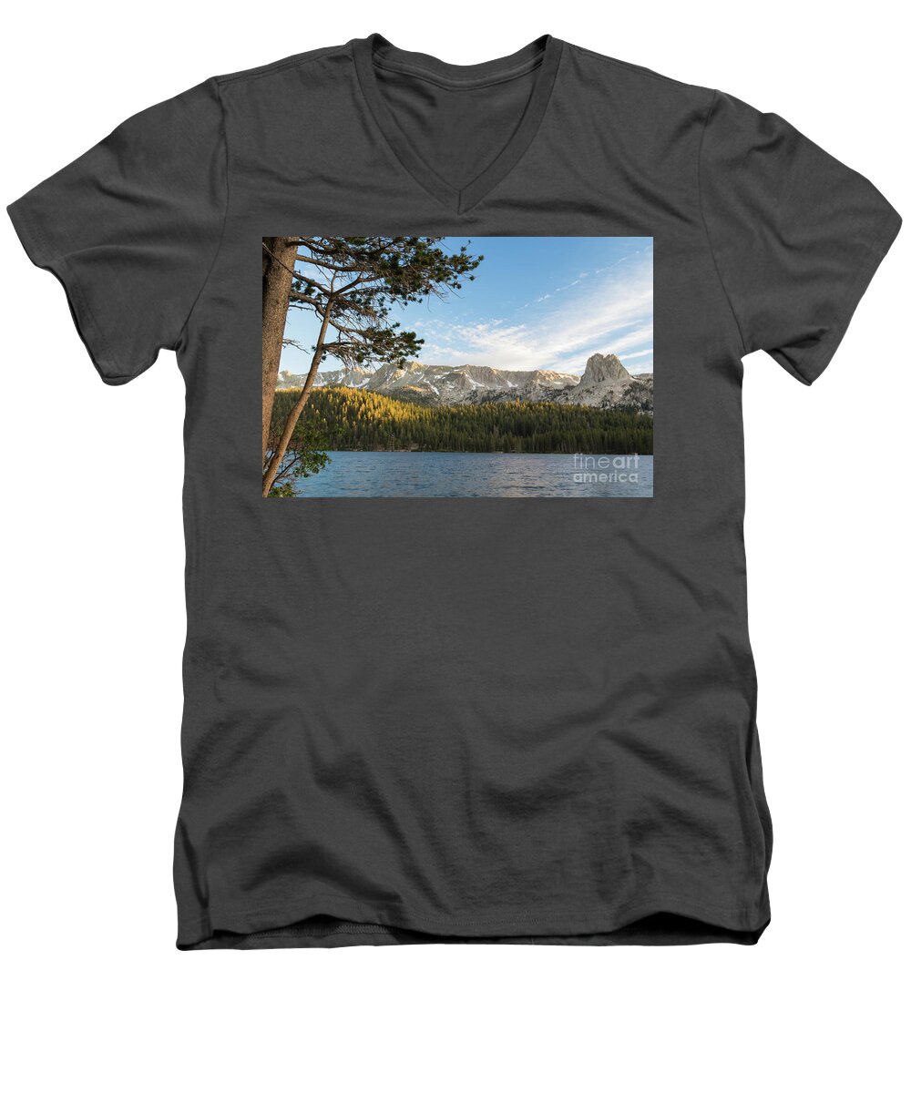 Trees Men's V-Neck T-Shirt featuring the photograph Marry Lake by Brandon Bonafede