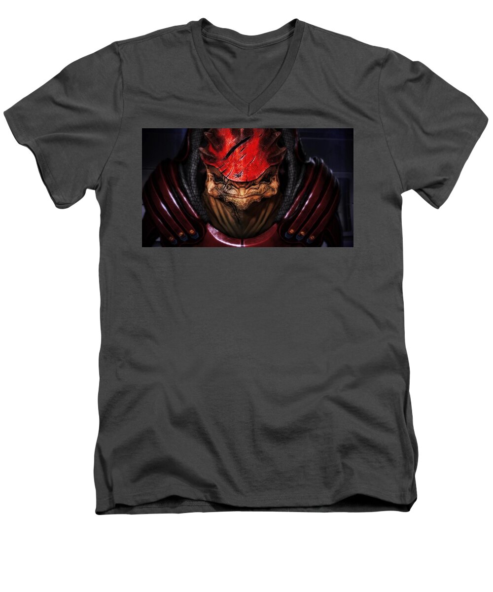 Mass Effect 3 Men's V-Neck T-Shirt featuring the digital art Mass Effect 3 by Maye Loeser