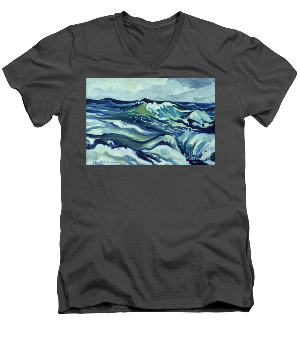 Seascapes Men's V-Neck T-Shirt featuring the painting Memory Of The Ocean by Laara WilliamSen