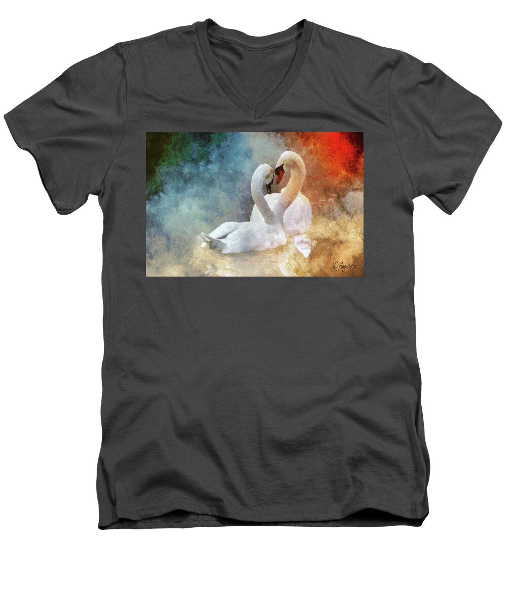Mesmerized Men's V-Neck T-Shirt featuring the mixed media Mesmerized by Theresa Campbell