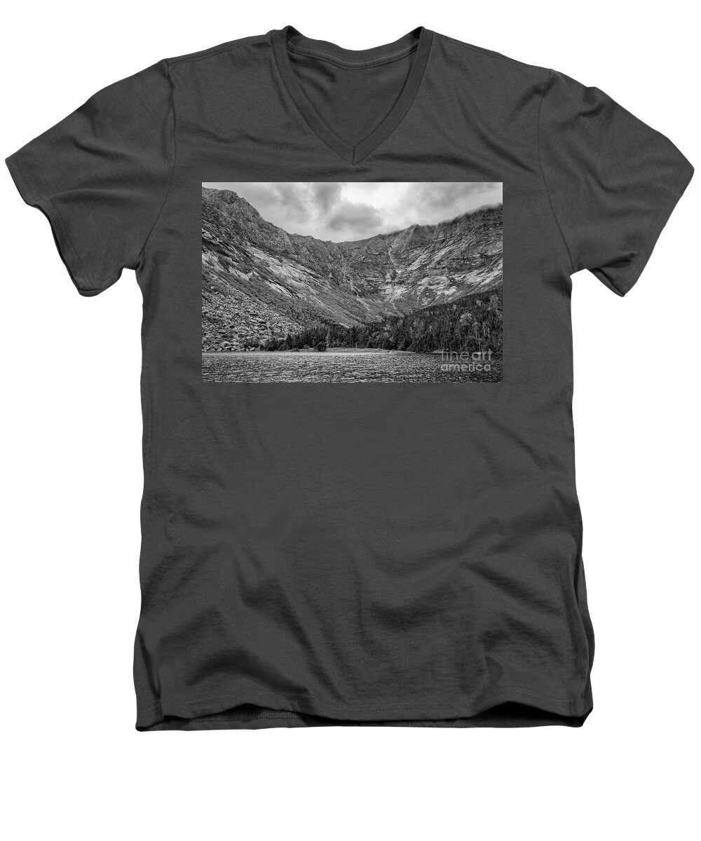 Elizabethdow Men's V-Neck T-Shirt featuring the photograph Mighty Katahdin by Elizabeth Dow