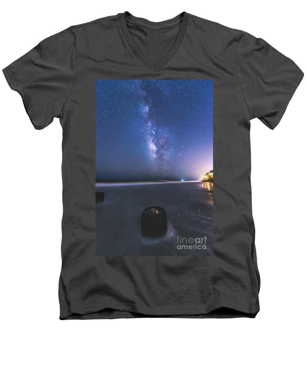 Milky Way Men's V-Neck T-Shirt featuring the photograph Milky Way Sea Shells by Robert Loe