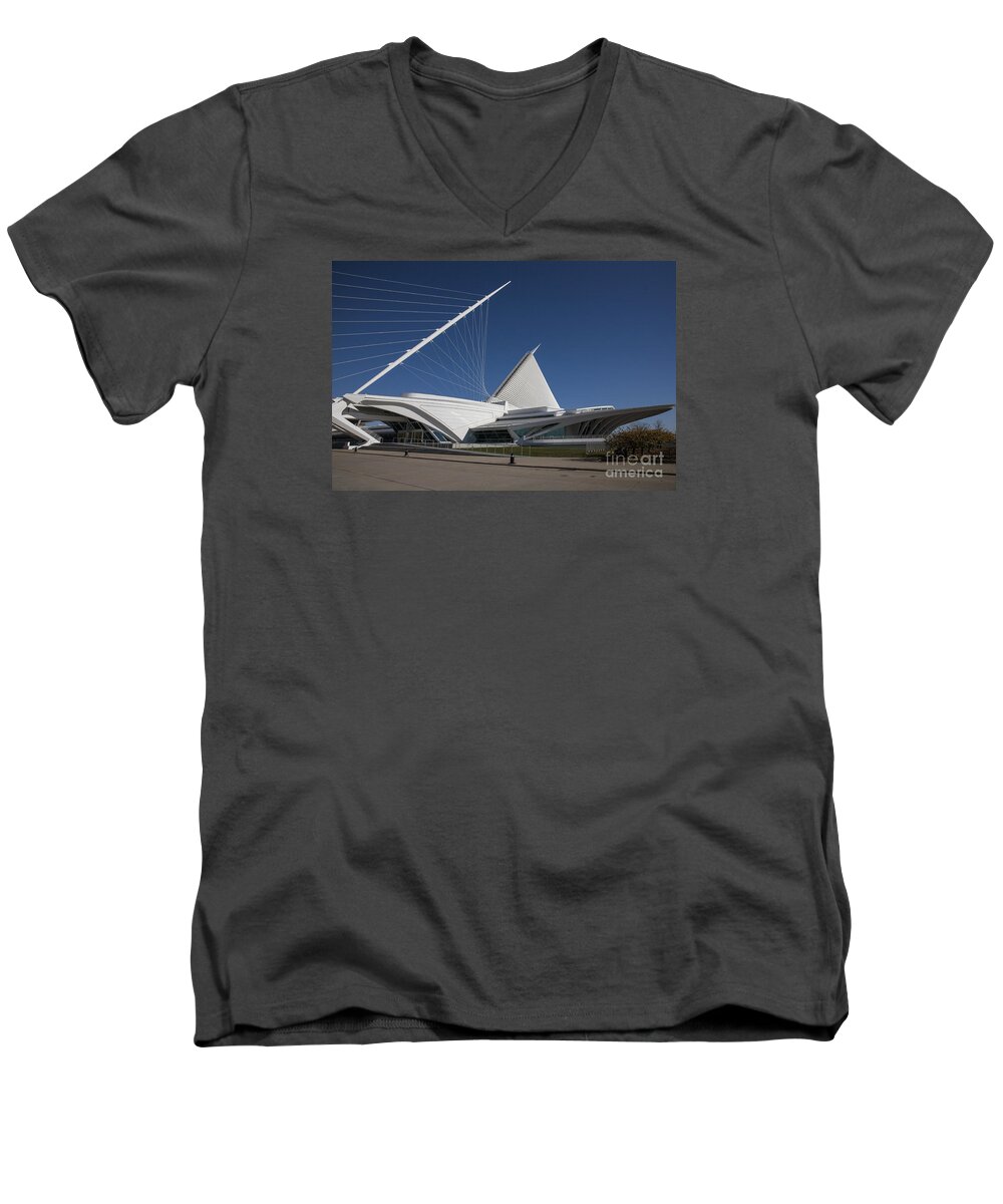 Milwaukee Men's V-Neck T-Shirt featuring the photograph Milwaukee Art Museum by Timothy Johnson