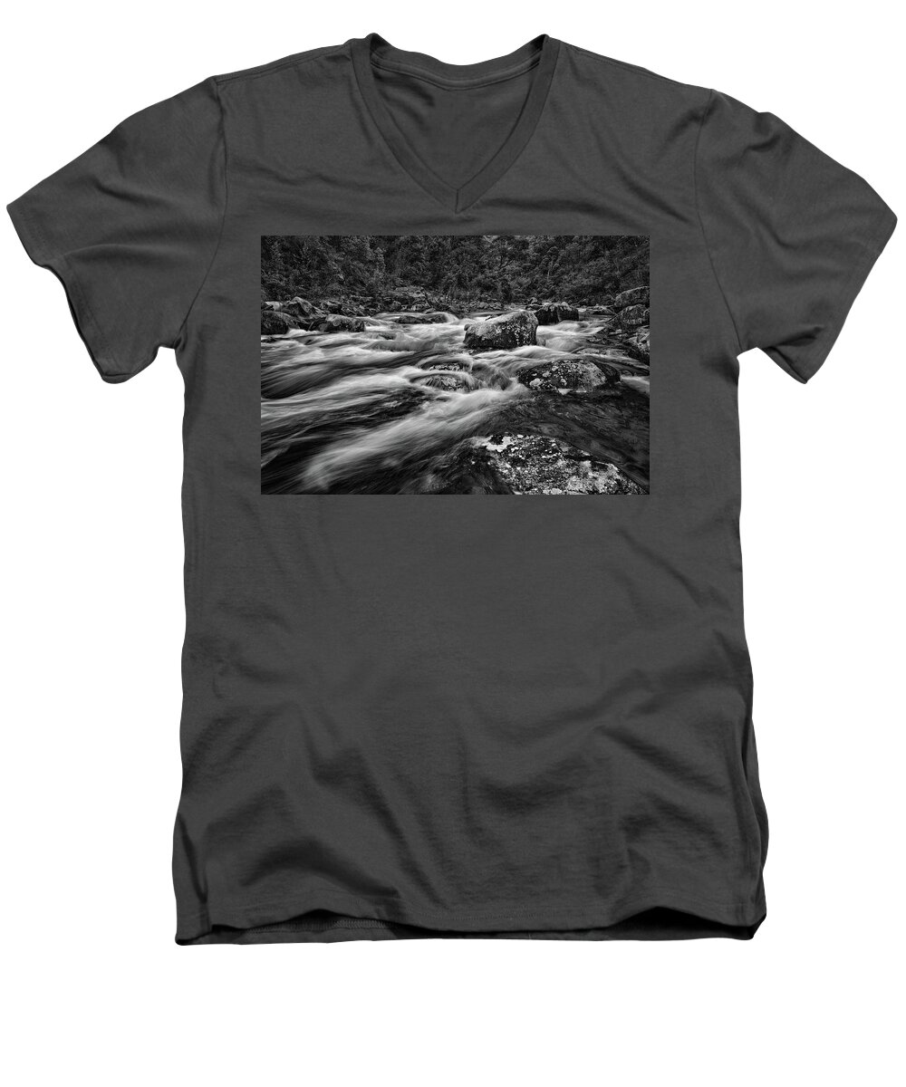 East Kiewa River Men's V-Neck T-Shirt featuring the photograph Mixed Emotions by Mark Lucey