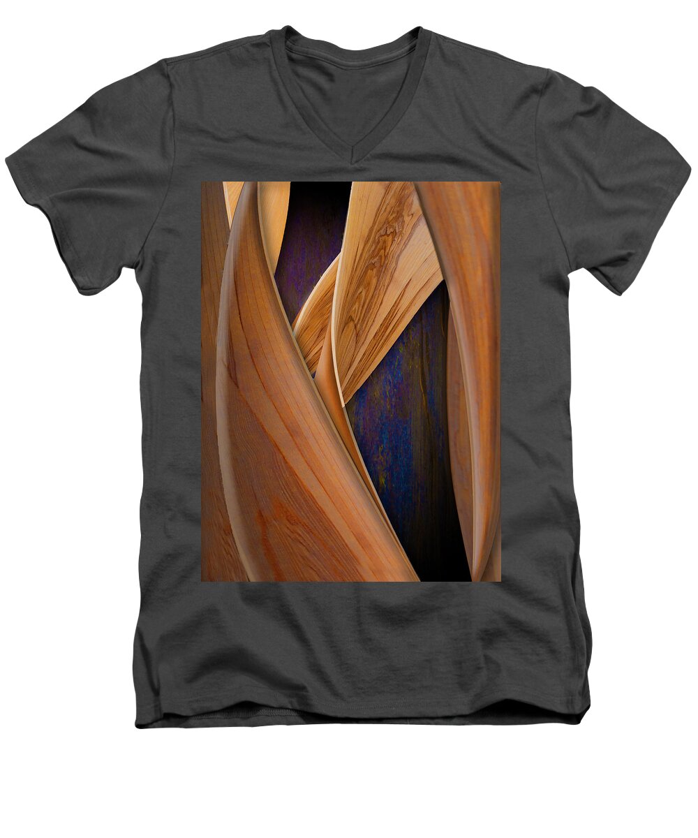 Photography Men's V-Neck T-Shirt featuring the photograph Molten Wood by Paul Wear