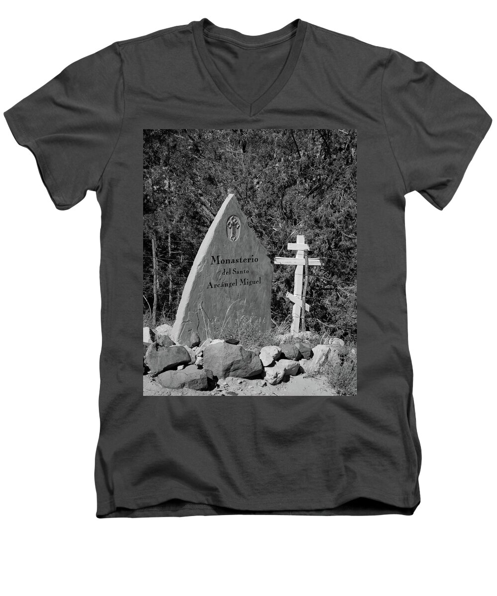 Monastery Men's V-Neck T-Shirt featuring the photograph Monasterio del Santo Arcangel Miguel by Adam Reinhart