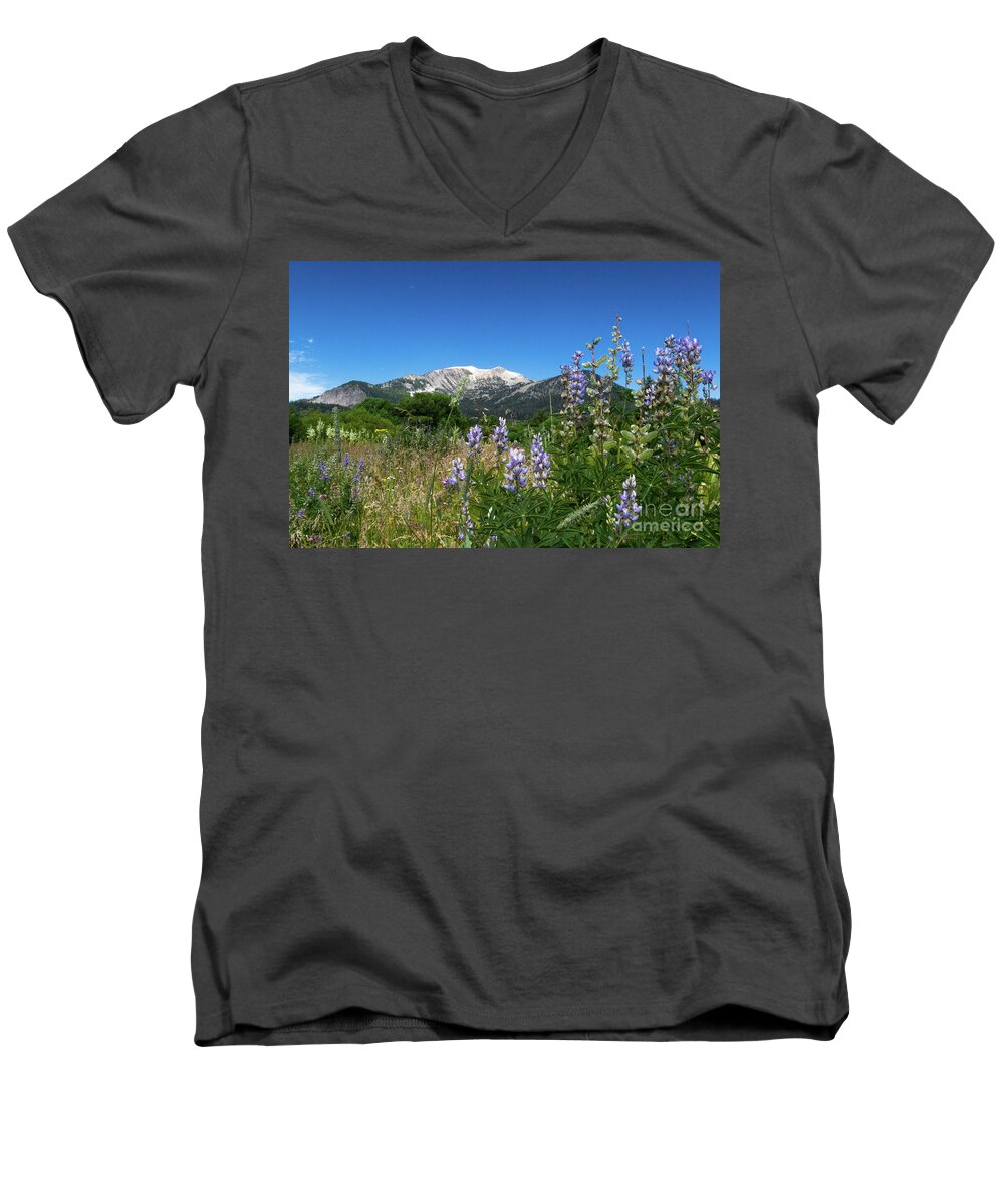 Flowers Men's V-Neck T-Shirt featuring the photograph Mammoth Meadow  by Brandon Bonafede