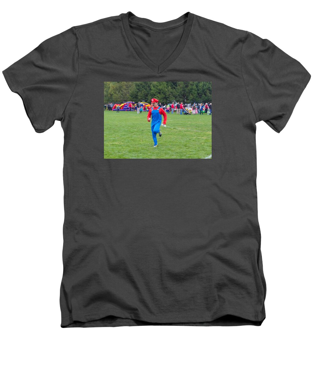  Men's V-Neck T-Shirt featuring the photograph Monster Dash 12 by Brian MacLean
