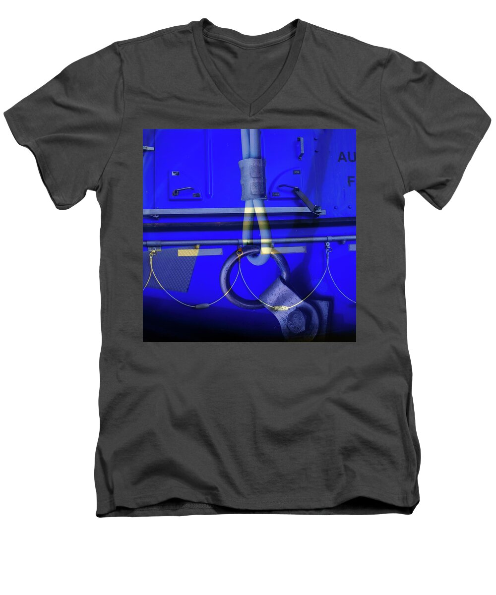 Blue Men's V-Neck T-Shirt featuring the photograph Mood Blue by Wayne Sherriff