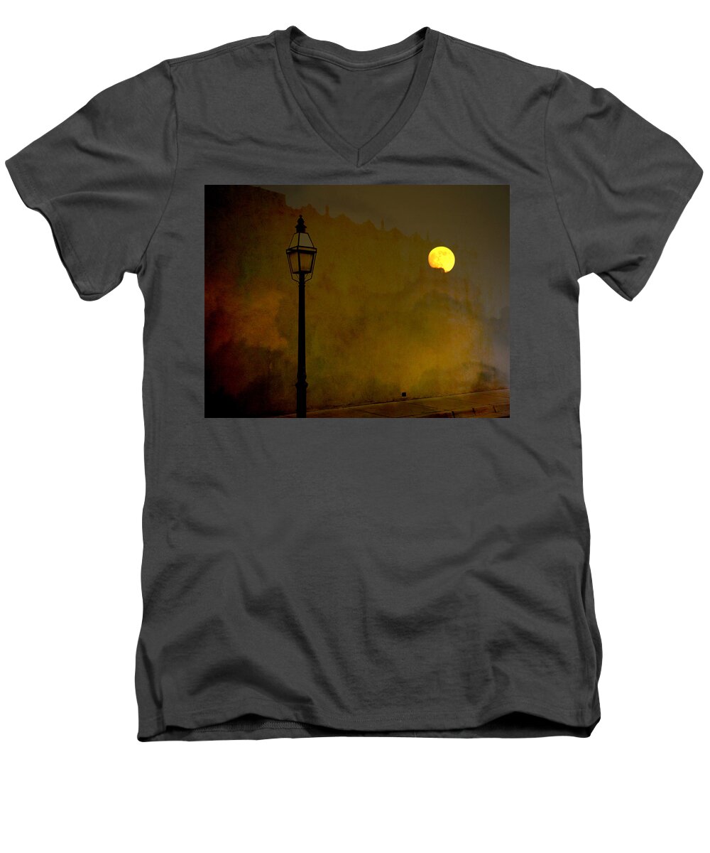 Moon Men's V-Neck T-Shirt featuring the photograph Moon Walker by Susanne Van Hulst
