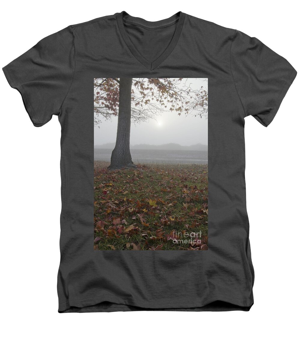 Central Valley Men's V-Neck T-Shirt featuring the photograph Morning Fog by Jim And Emily Bush