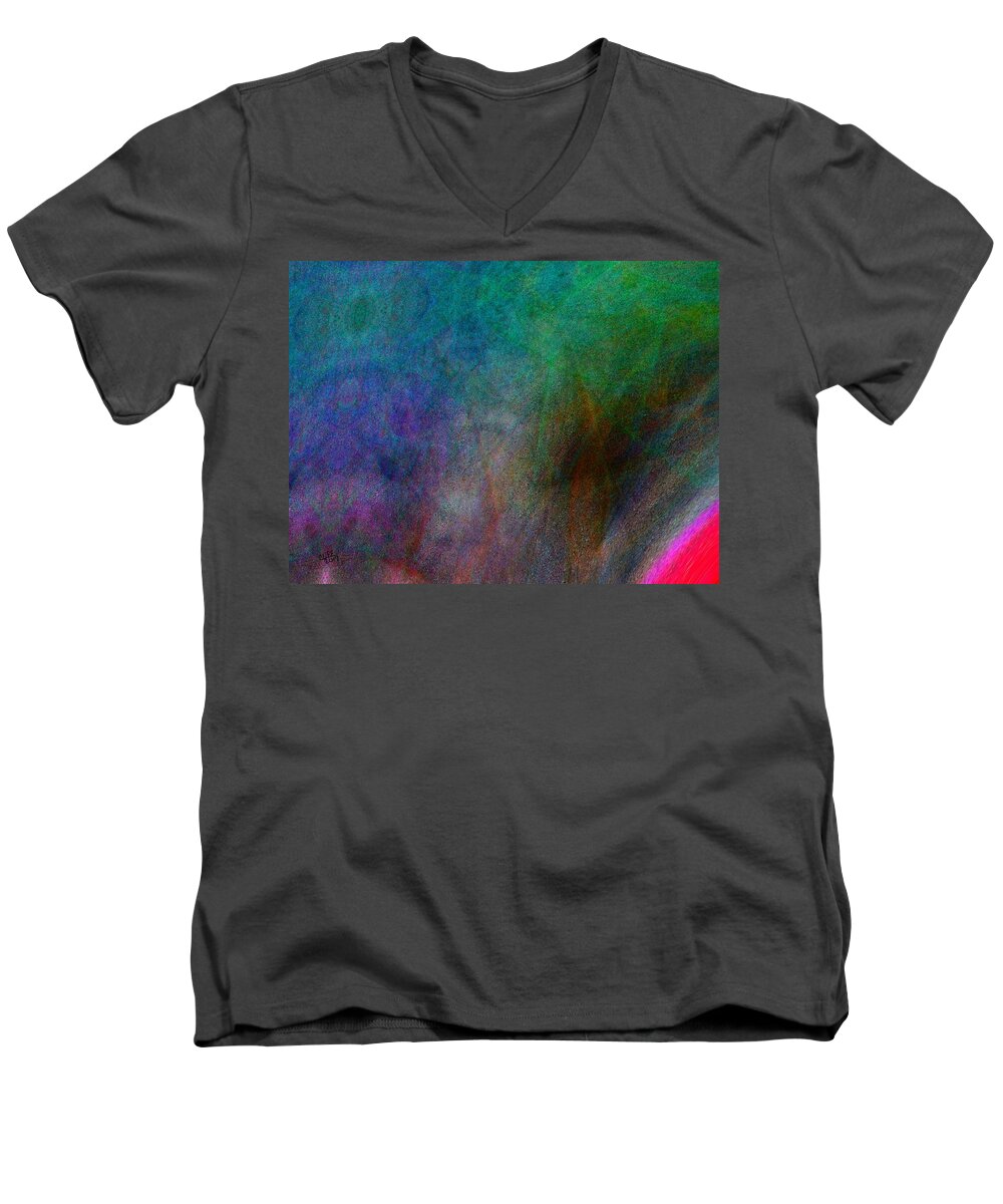 Abstract Art Men's V-Neck T-Shirt featuring the digital art Mother Earth by Cliff Wilson