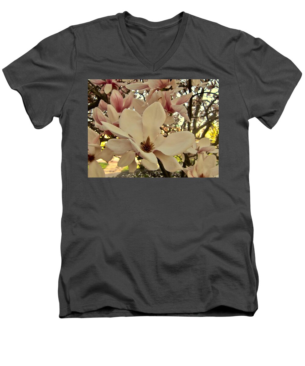 Magnolia Men's V-Neck T-Shirt featuring the photograph Mother's Day Magnolia by Elizabeth Tillar