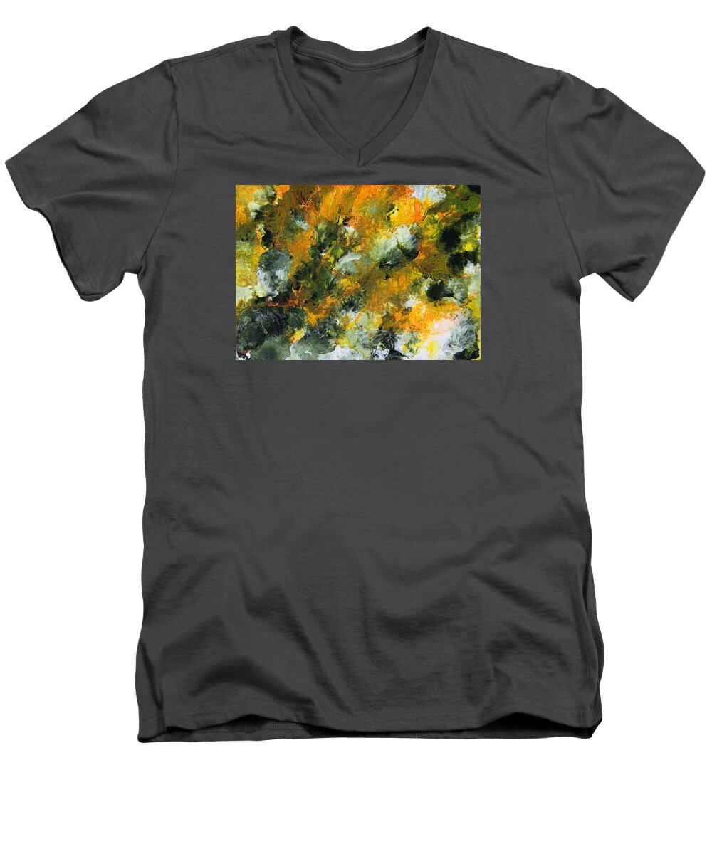 Fusionart Men's V-Neck T-Shirt featuring the painting Moths in the Light by Ralph White