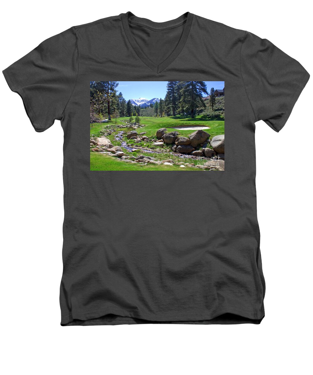 Golf Men's V-Neck T-Shirt featuring the photograph Mountain Golf Course by Thomas Marchessault