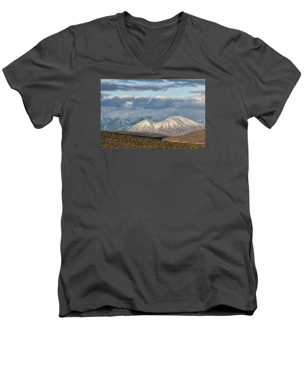 Mountain Men's V-Neck T-Shirt featuring the photograph Mountain Highlight by Denise Bush
