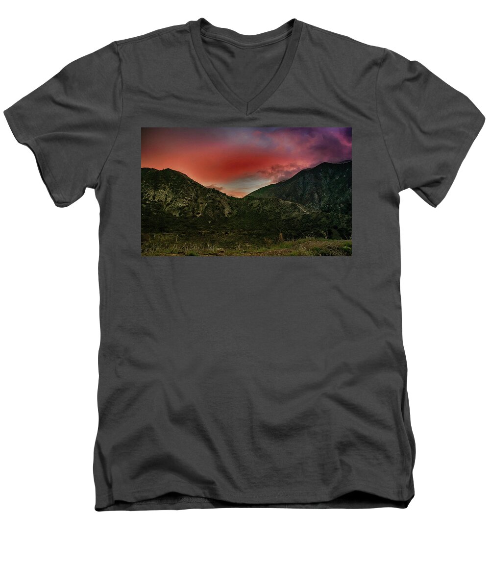 Mountains Men's V-Neck T-Shirt featuring the photograph Mountain Landscape by Joseph Hollingsworth