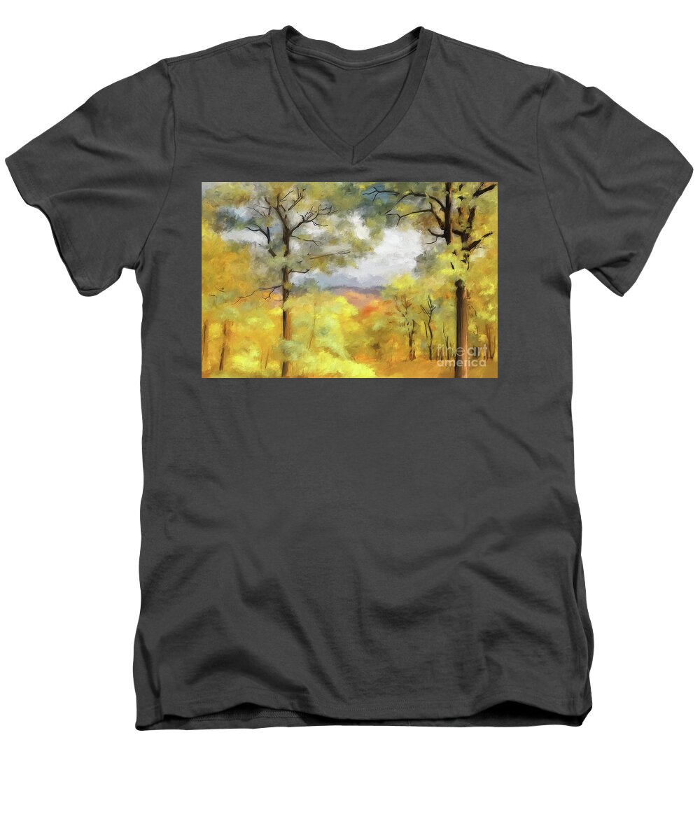 Mountain Men's V-Neck T-Shirt featuring the photograph Mountain Morning by Lois Bryan