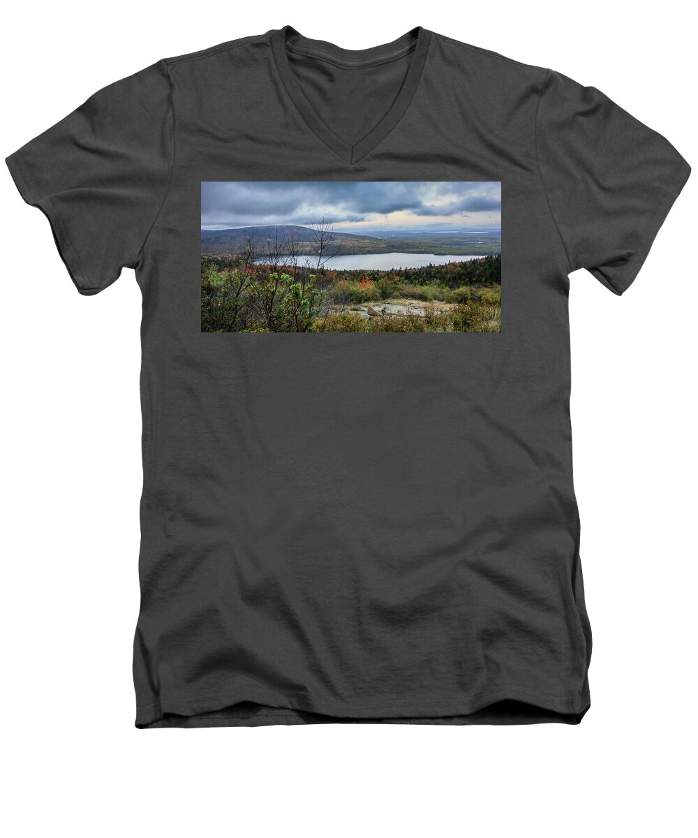 Maine Men's V-Neck T-Shirt featuring the photograph Mountain view by Jane Luxton
