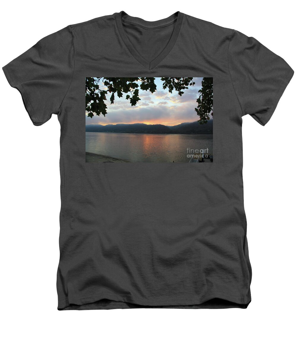 Sunrise Men's V-Neck T-Shirt featuring the photograph My Birthday Sunrise by Melissa Mim Rieman