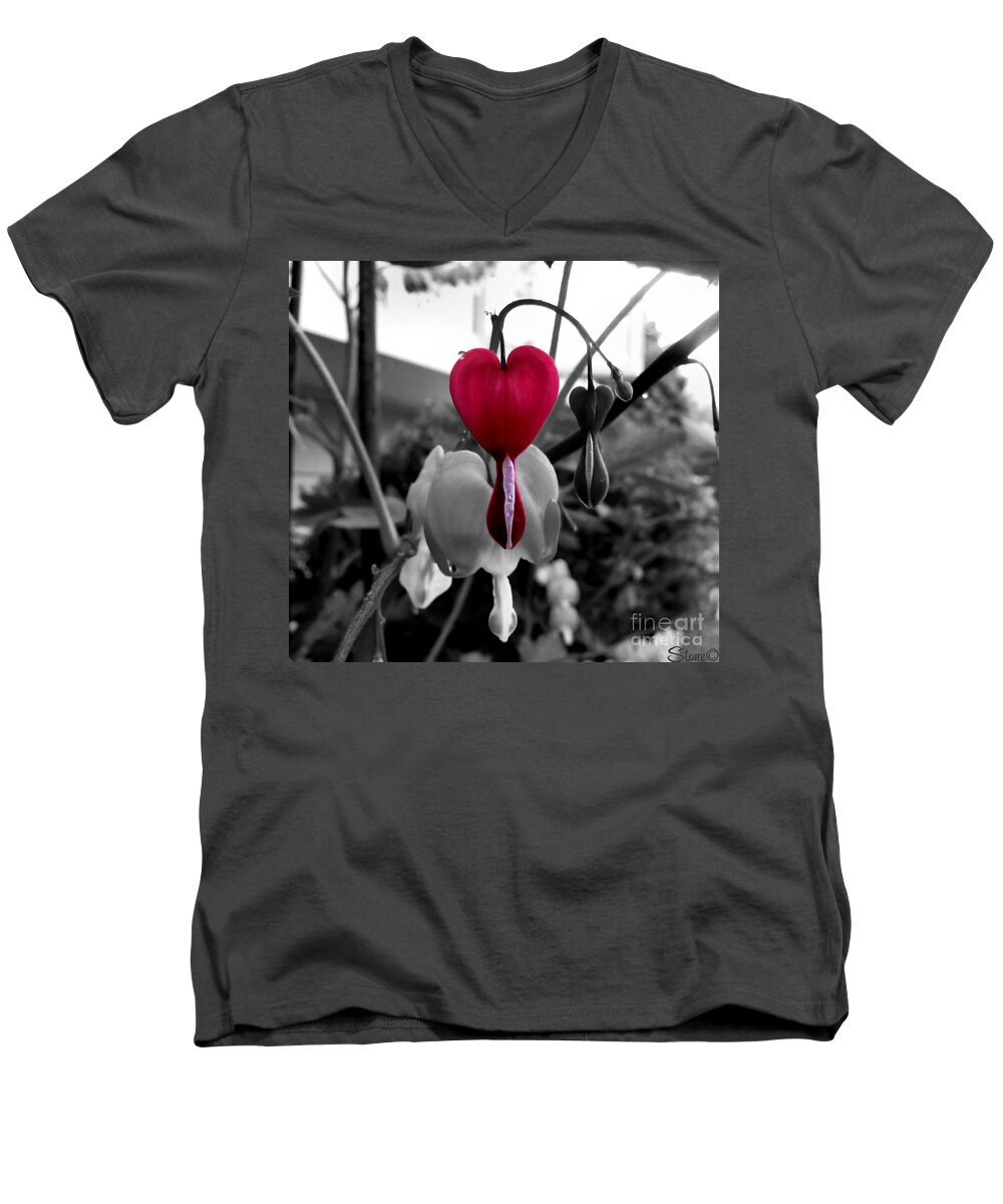 Bleeding Heart Men's V-Neck T-Shirt featuring the photograph My Bleeding Heart by September Stone
