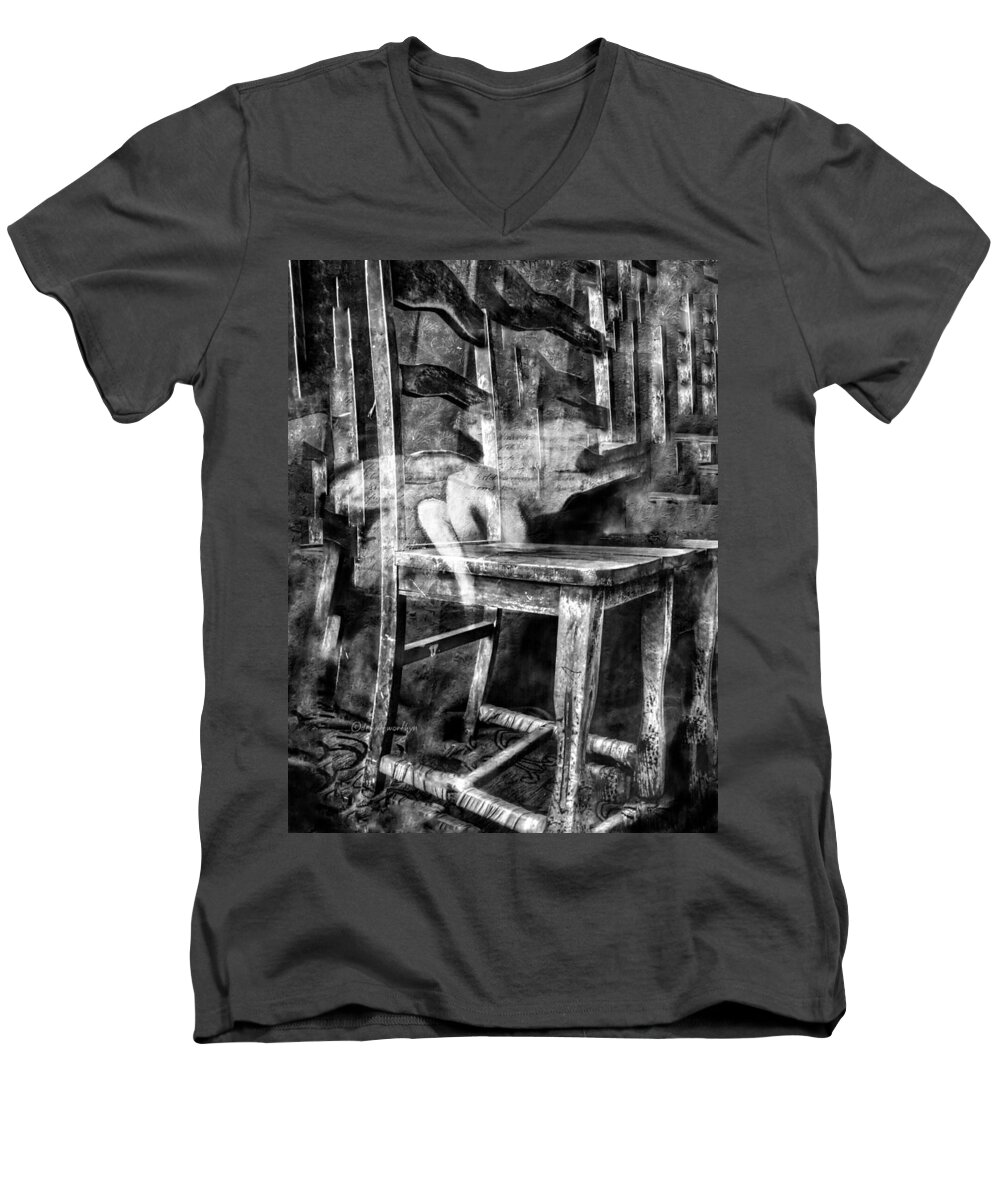 Mobiography Men's V-Neck T-Shirt featuring the digital art My Favorite Chair 2 by Delight Worthyn
