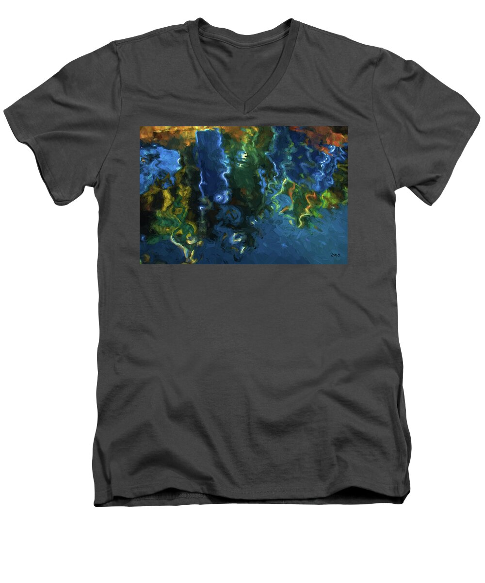 Abstract Men's V-Neck T-Shirt featuring the photograph New Bedford Waterfront III by David Gordon