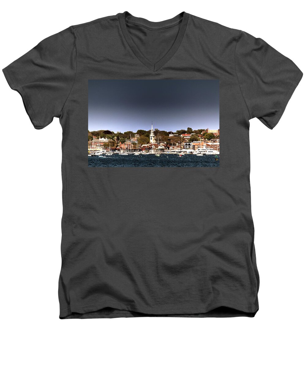 Rhode Island Men's V-Neck T-Shirt featuring the photograph Newport by Tom Prendergast