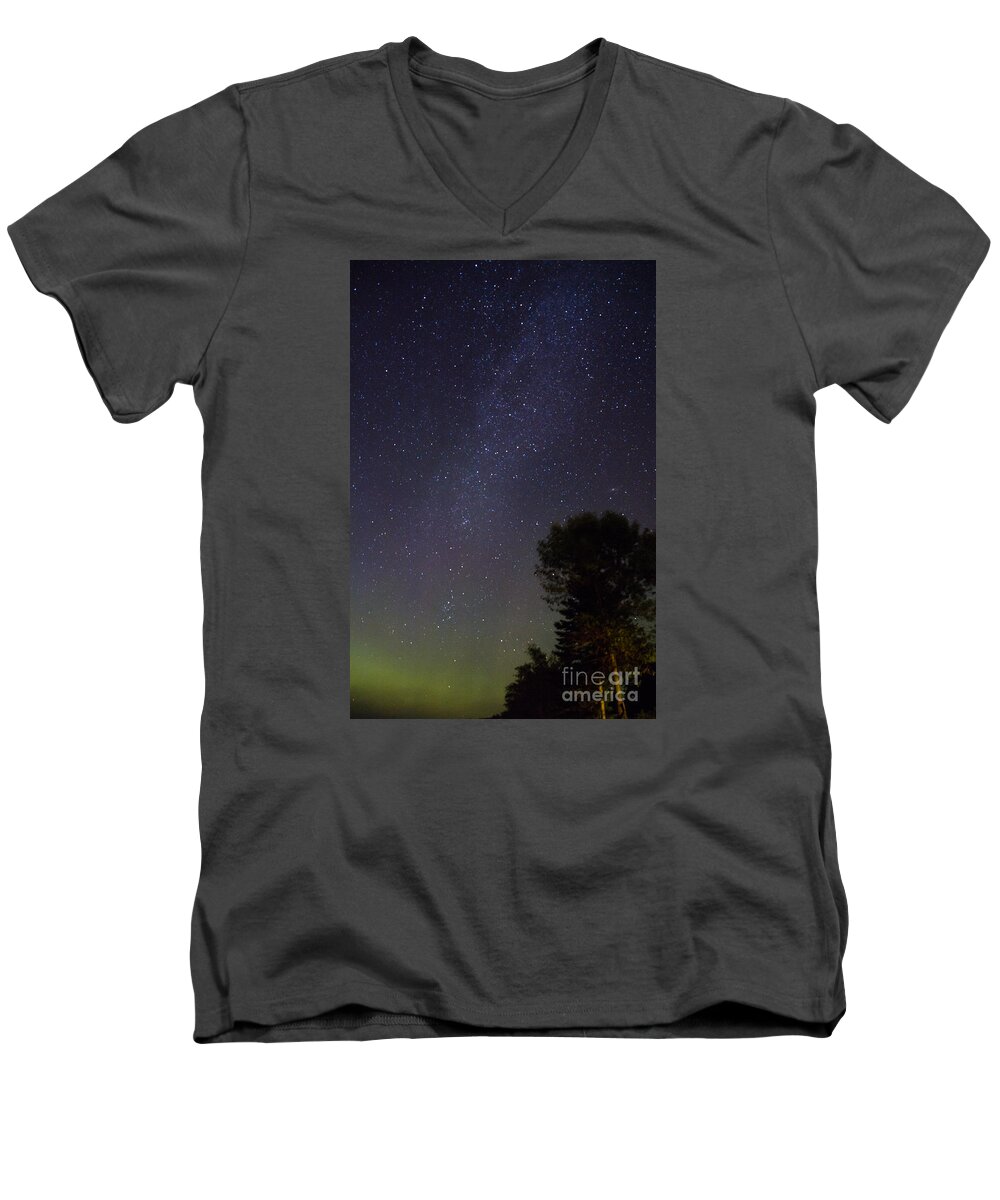 Night Men's V-Neck T-Shirt featuring the photograph Night Sky by CJ Benson