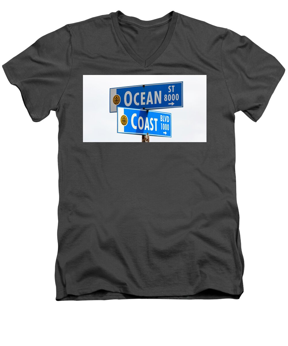 Ocean Men's V-Neck T-Shirt featuring the photograph Ocean and Coast by Mark Harrington