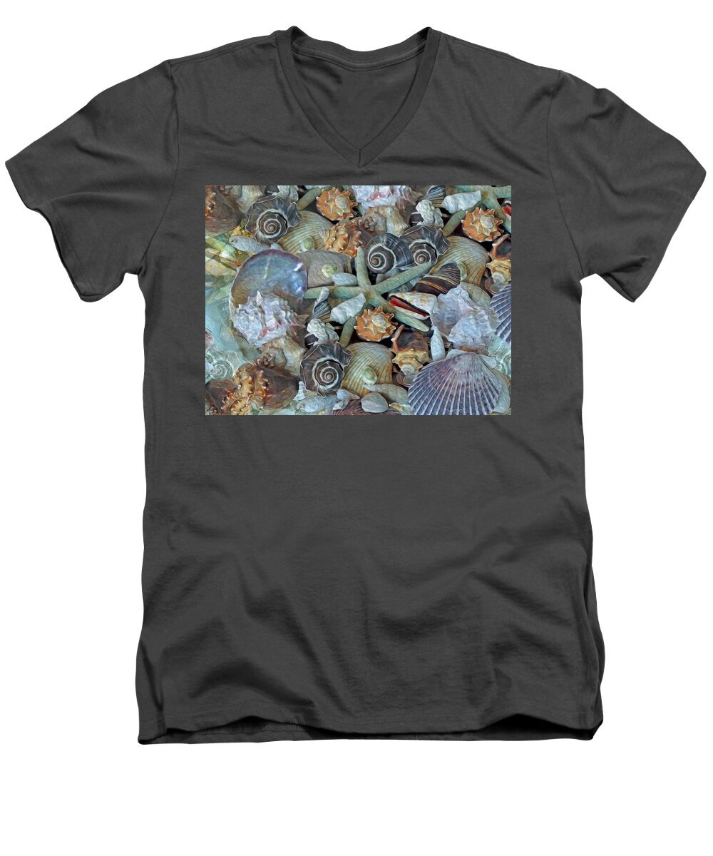 Pile Men's V-Neck T-Shirt featuring the photograph Ocean Gems 5 by Lynda Lehmann