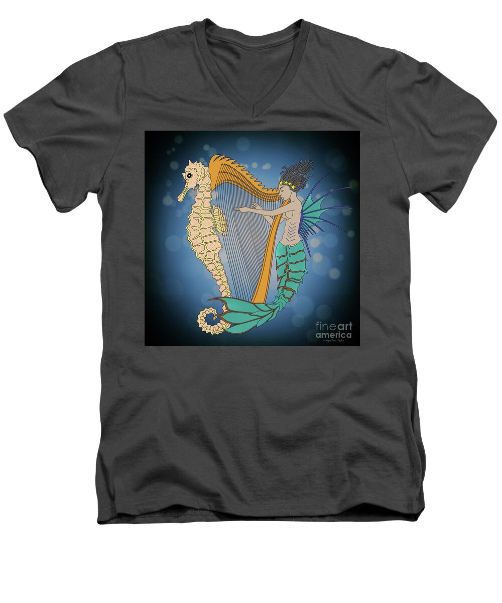 Keywords Men's V-Neck T-Shirt featuring the digital art Ocean Lullaby3 by Megan Dirsa-DuBois