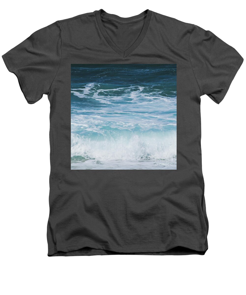 Beach Men's V-Neck T-Shirt featuring the photograph Ocean waves from the depths of the stars by Sharon Mau