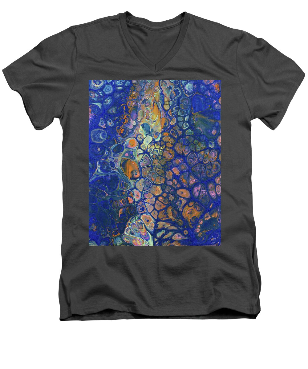 Fluid Men's V-Neck T-Shirt featuring the painting Octopus Abstraction by Jennifer Walsh