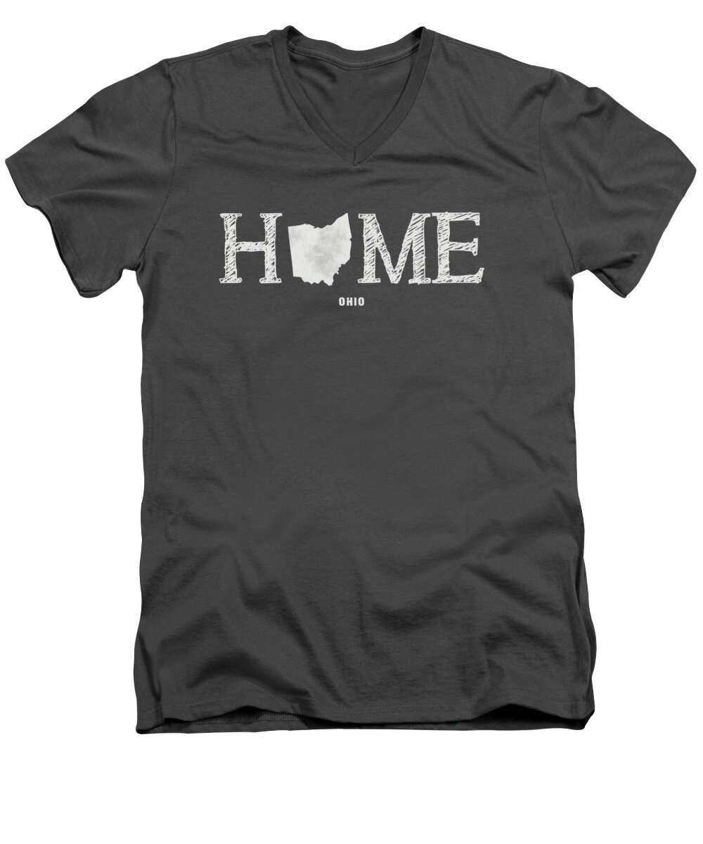 Ohio Men's V-Neck T-Shirt featuring the mixed media OH Home by Nancy Ingersoll
