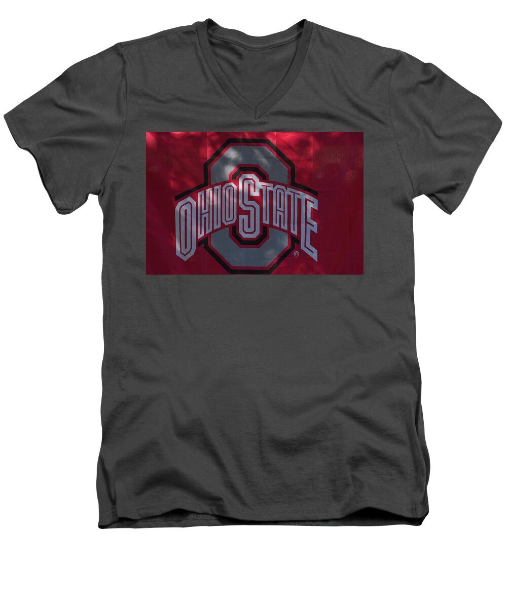 Flag Men's V-Neck T-Shirt featuring the photograph Ohio State by Joseph Yarbrough