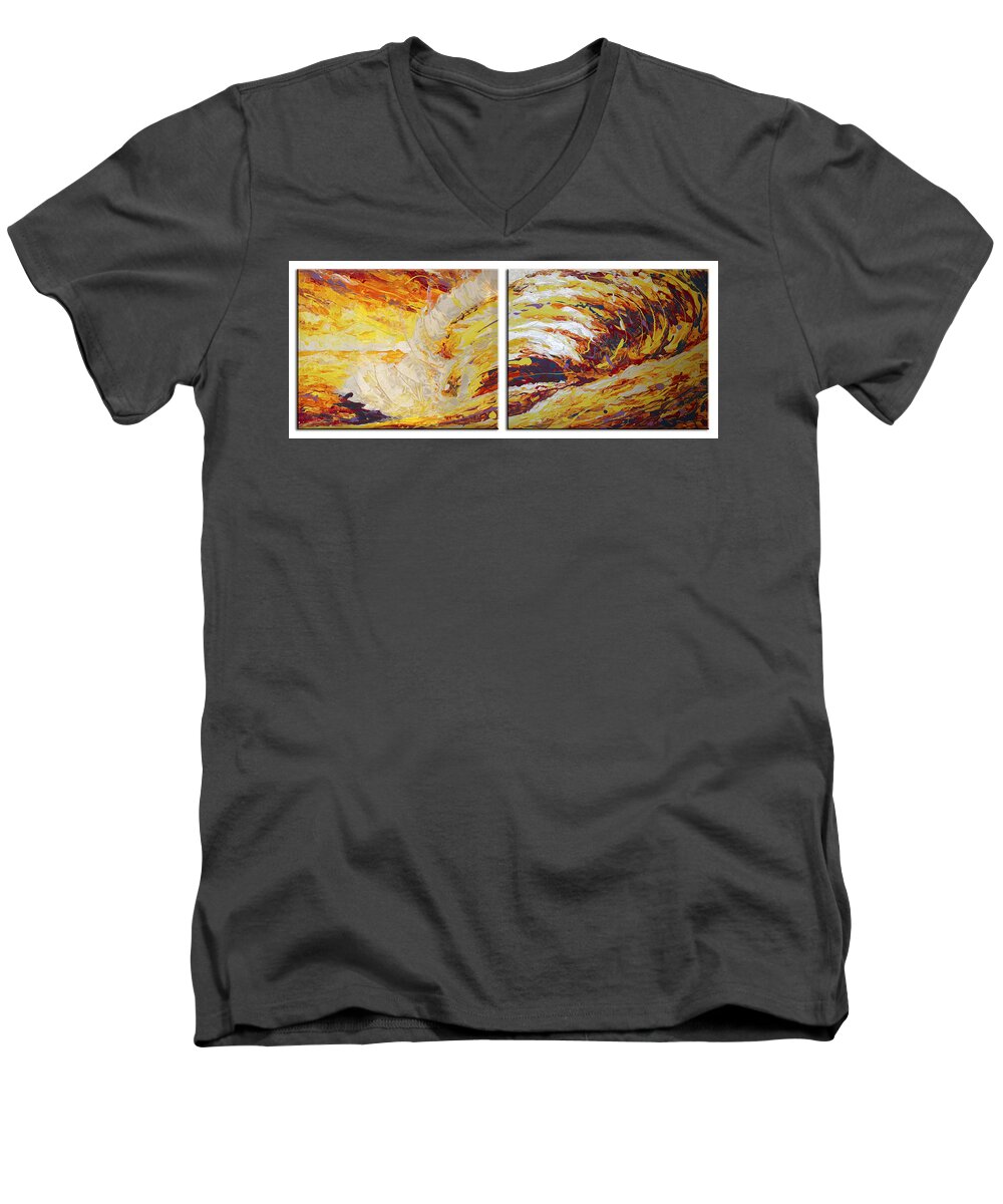 Ola Painting Men's V-Neck T-Shirt featuring the painting Ola Del Sol by William Love