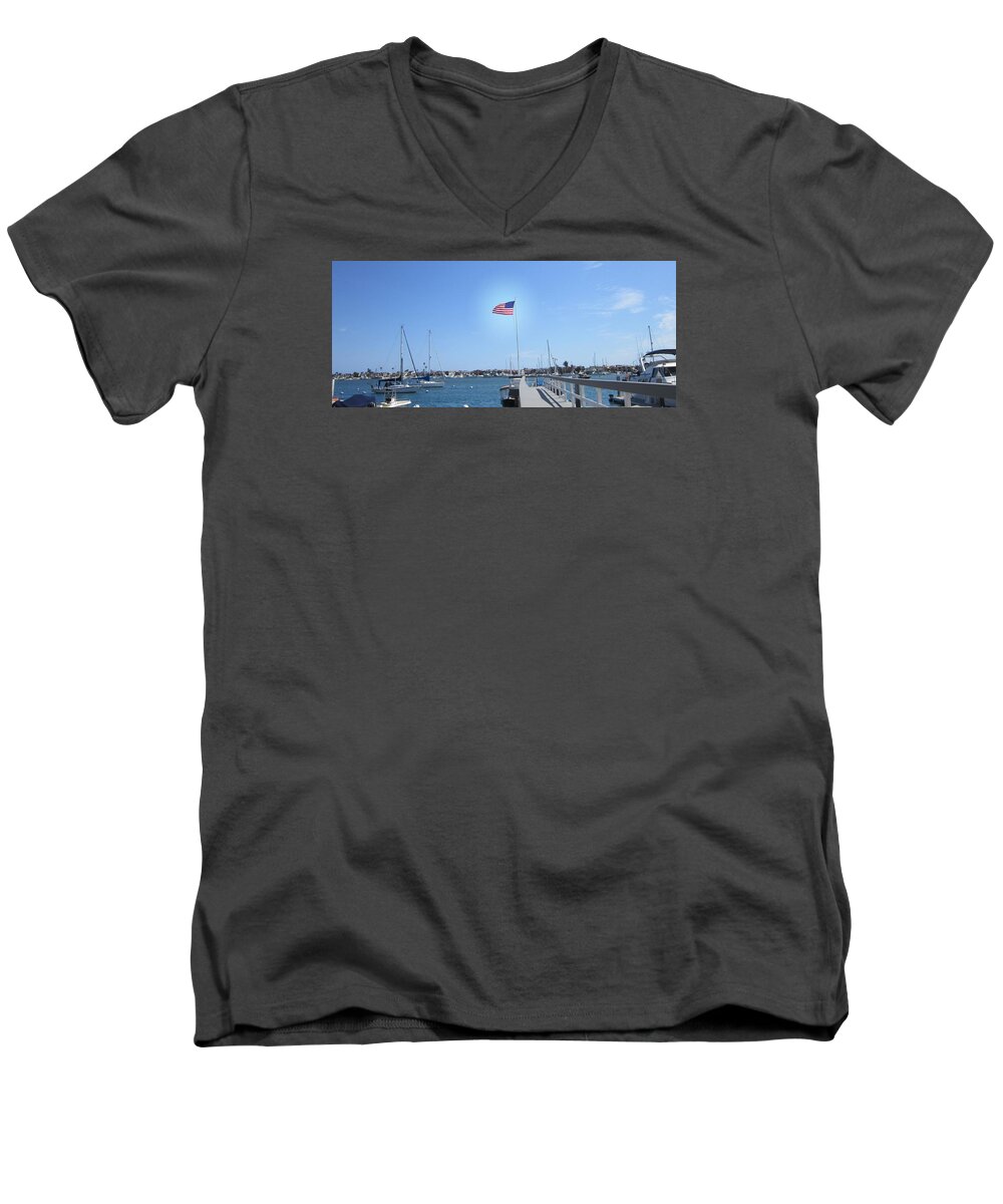 Flag Men's V-Neck T-Shirt featuring the photograph Old Glory 2 by Dan Twyman