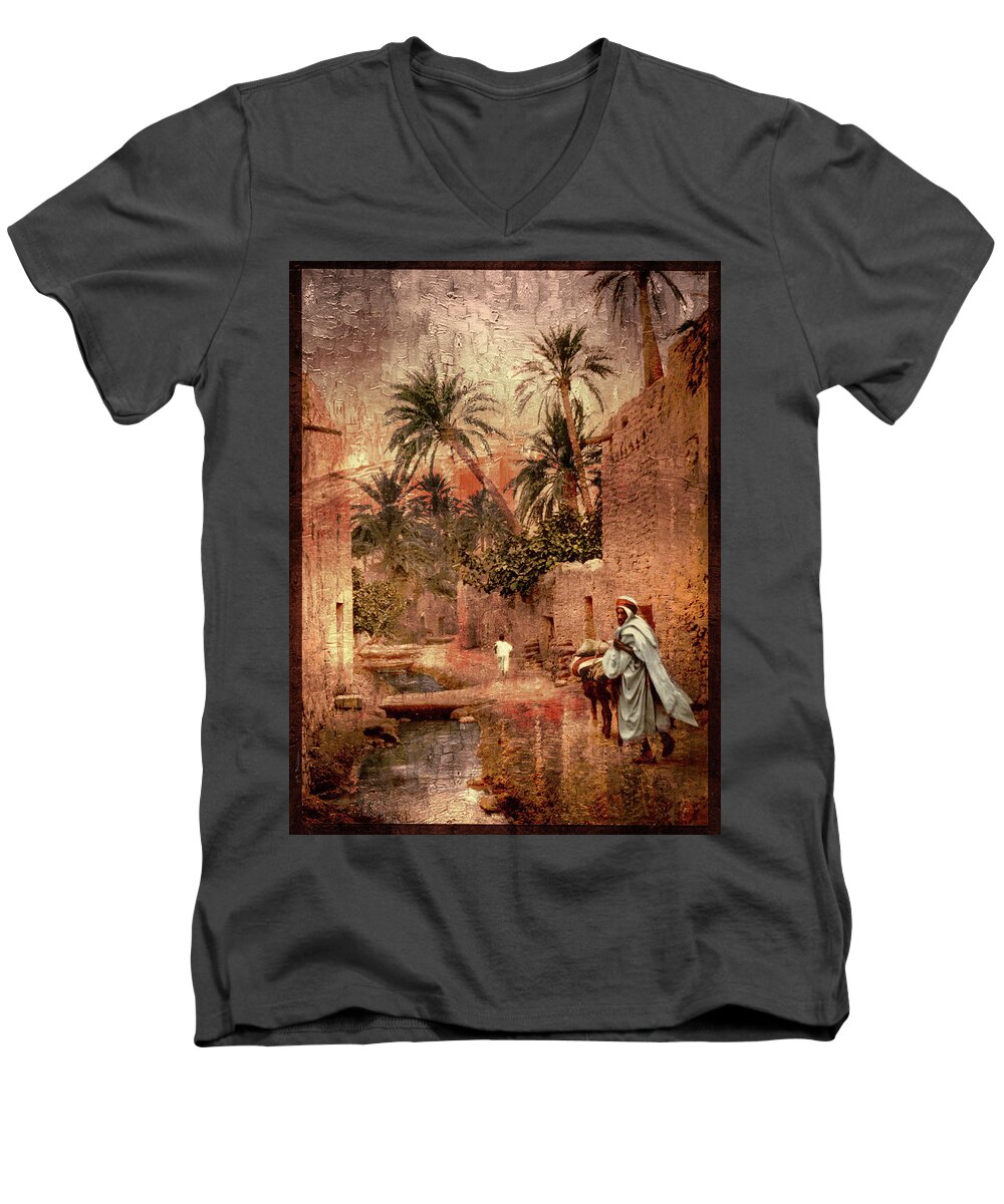 Algeria Men's V-Neck T-Shirt featuring the photograph Old Town Biskra by Carlos Diaz