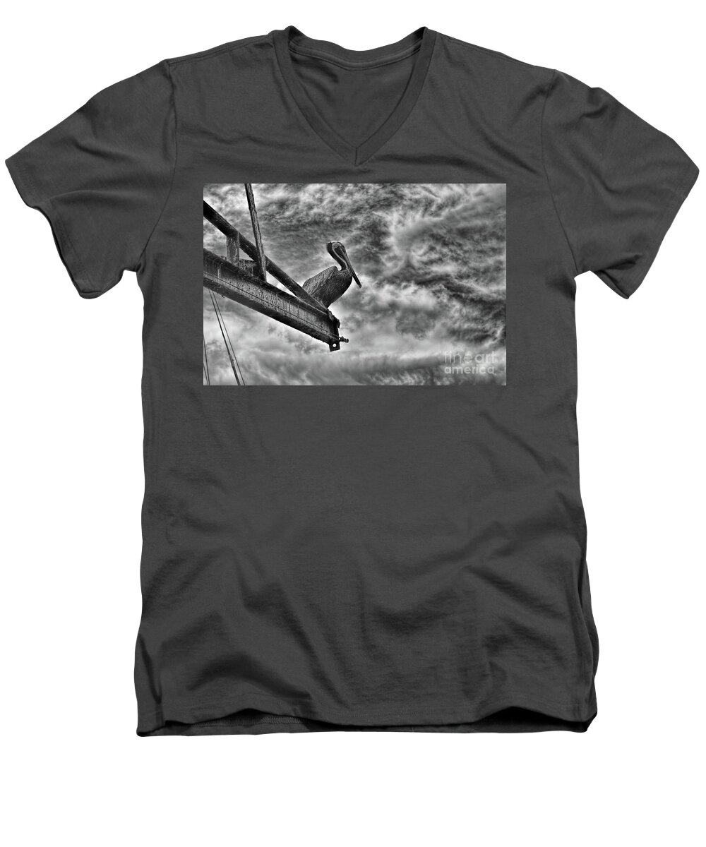 Pelican Men's V-Neck T-Shirt featuring the photograph On The Eve Of A Storm by Olga Hamilton