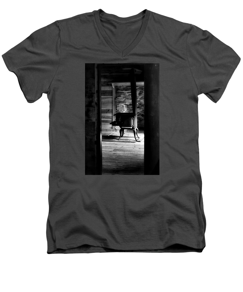 Cades Cove Men's V-Neck T-Shirt featuring the photograph Once by Deborah Scannell