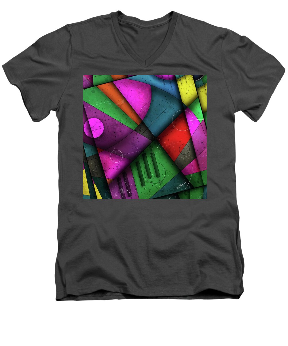 Music Men's V-Neck T-Shirt featuring the digital art Opus No.7C by Gary Bodnar