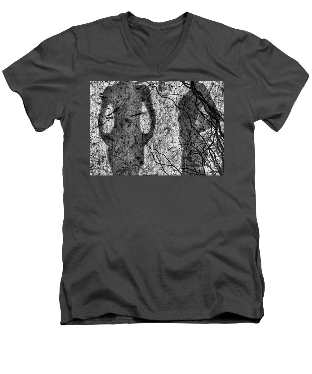 Nude Men's V-Neck T-Shirt featuring the photograph Organic 2 by Andrea Kollo