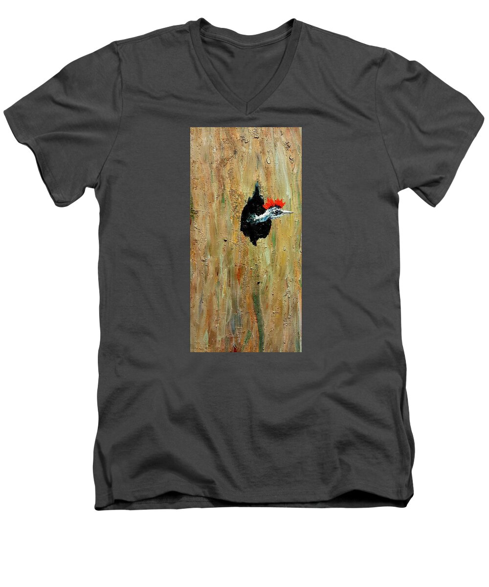 Bedhead Men's V-Neck T-Shirt featuring the painting Original Bedhead by Cheryl Nancy Ann Gordon