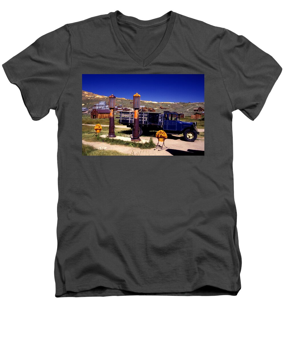 Bodie Men's V-Neck T-Shirt featuring the photograph Out of Gas by Paul W Faust - Impressions of Light