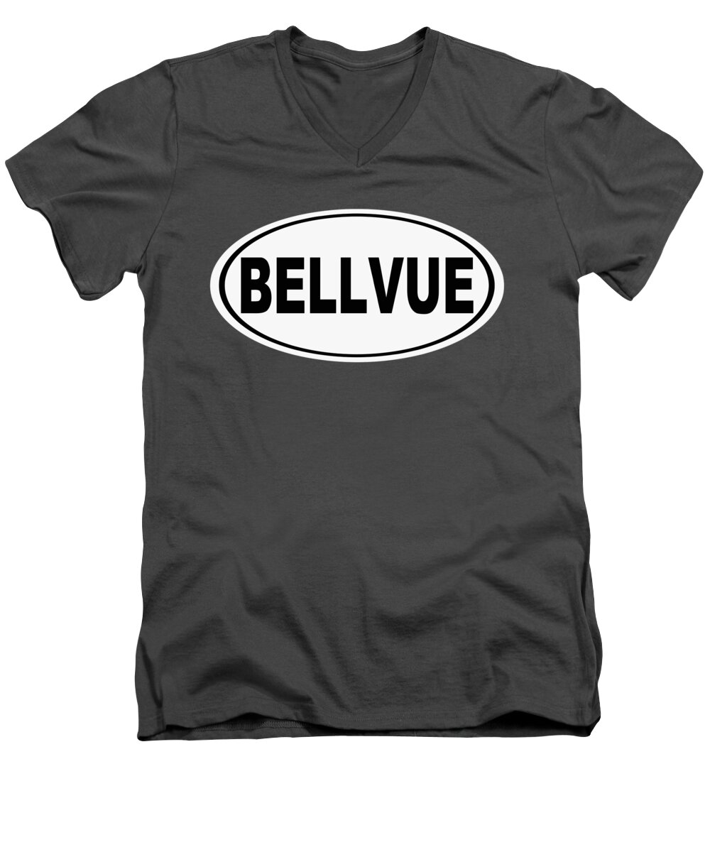 Bellvue Men's V-Neck T-Shirt featuring the photograph Oval Bellvue Colorado Home Pride by Keith Webber Jr
