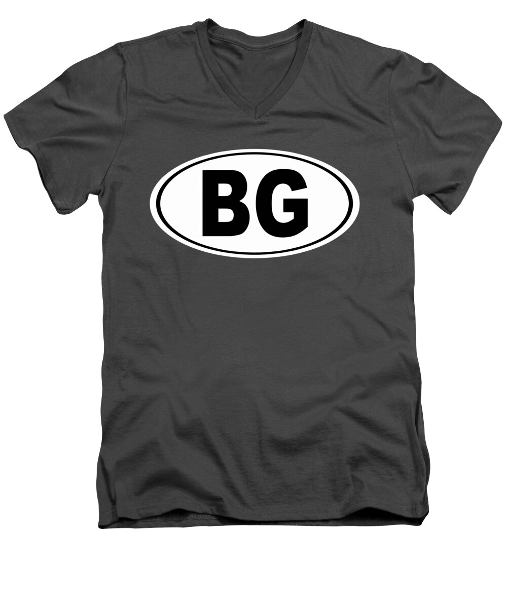 Bg Men's V-Neck T-Shirt featuring the photograph Oval BG Bowling Green Kentucky Home Pride by Keith Webber Jr