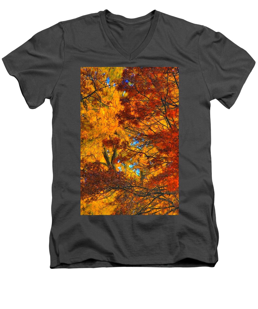Leaves Men's V-Neck T-Shirt featuring the photograph Painterly by Lyle Hatch